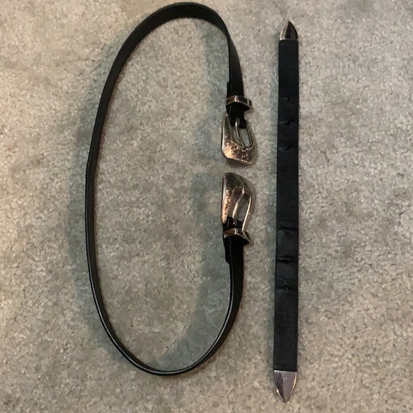 Pair of Black Western Belts - Faux Leather - Picture 5 of 10